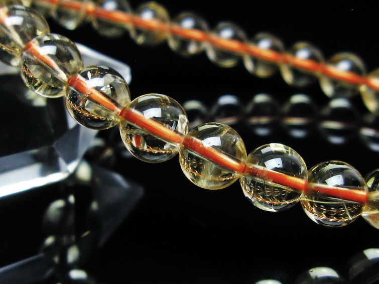 シトリンクォーツ ブレスレット 虹入り 7mm メール便可 一点物 111-56840