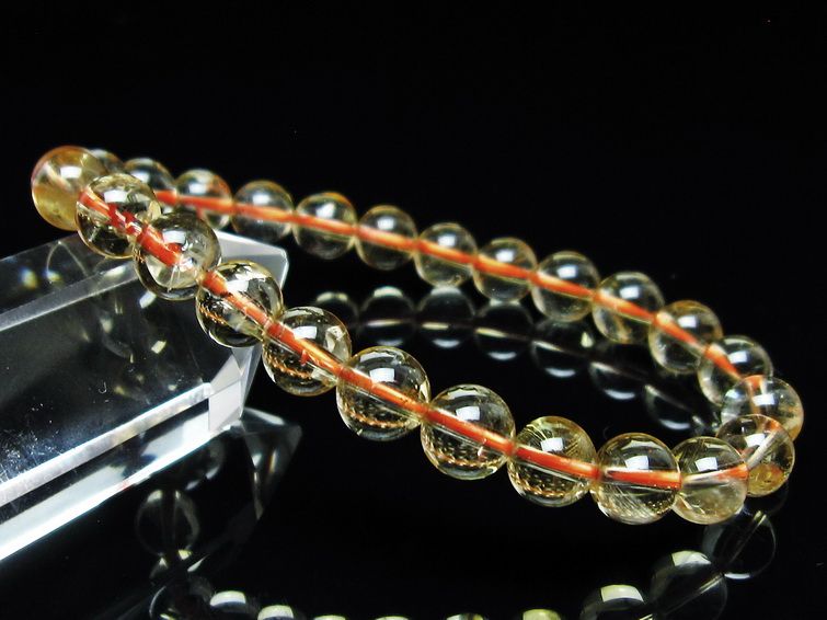 シトリンクォーツ ブレスレット 虹入り 7mm メール便可 一点物 111-56842