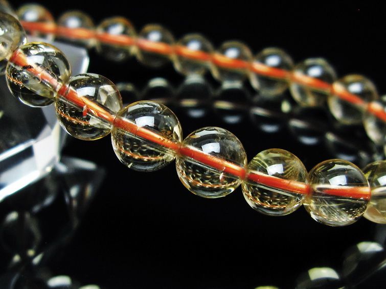 シトリンクォーツ ブレスレット 虹入り 7mm メール便可 一点物 111-56842