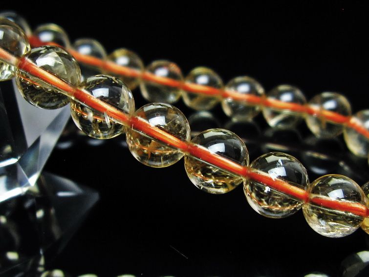 シトリンクォーツ ブレスレット 虹入り 7mm メール便可 一点物 111-56845