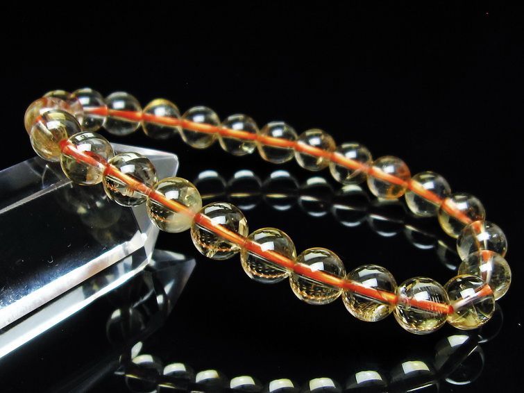 シトリンクォーツ ブレスレット 虹入り 7mm メール便可 一点物 111-56848