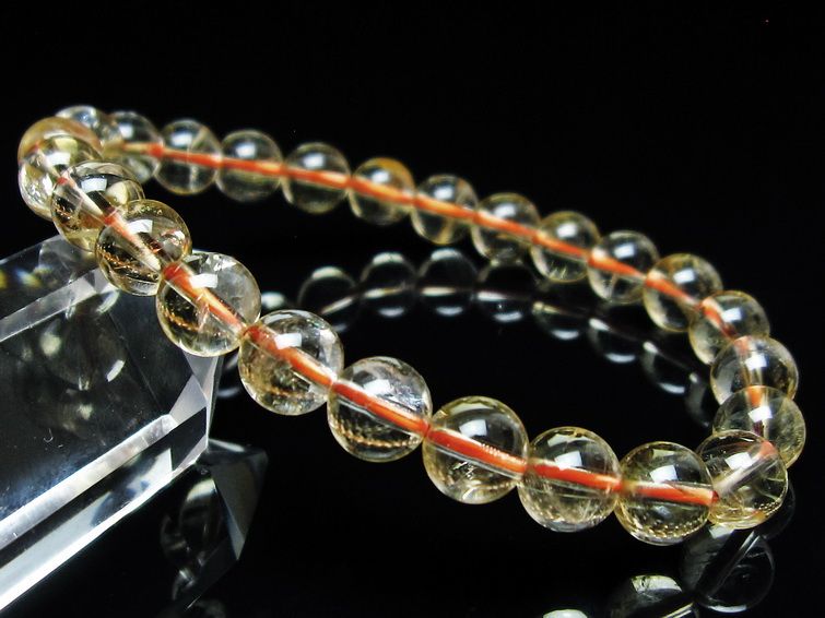 シトリンクォーツ ブレスレット 虹入り 7mm メール便可 一点物 111-56849
