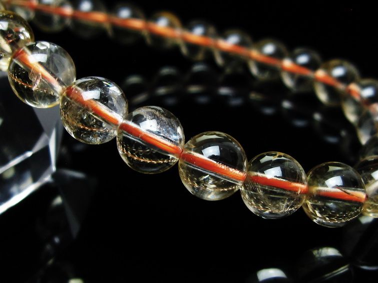 シトリンクォーツ ブレスレット 虹入り 7mm メール便可 一点物 111-56849