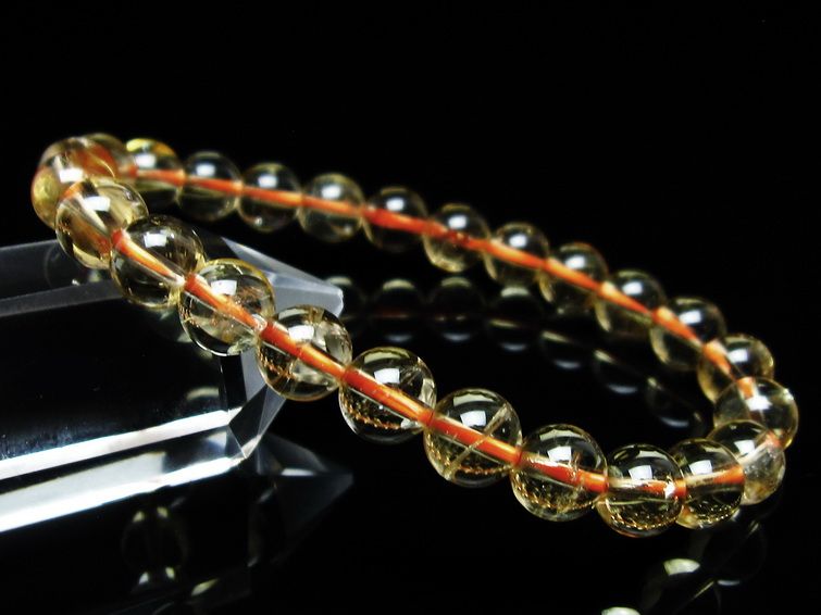 シトリンクォーツ ブレスレット 虹入り 7mm メール便可 一点物 111-56850