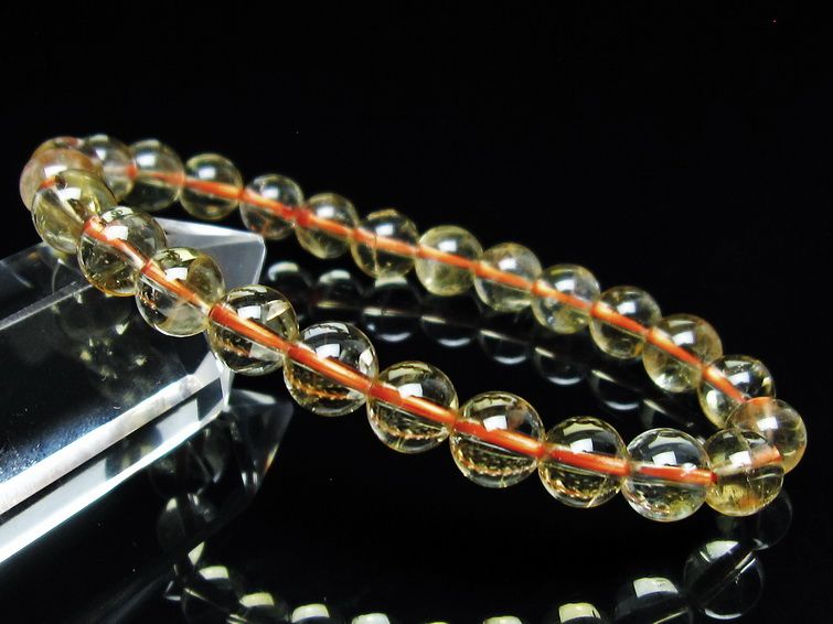シトリンクォーツ ブレスレット 虹入り 7mm メール便可 一点物 111-56852