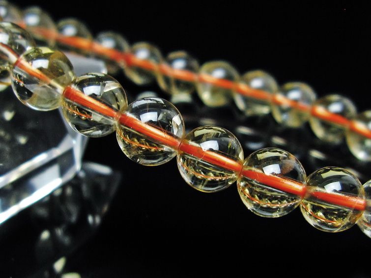 シトリンクォーツ ブレスレット 虹入り 7mm メール便可 一点物 111-56852