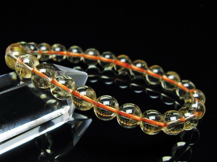 シトリンクォーツ ブレスレット 虹入り 7mm メール便可 一点物 111-56857