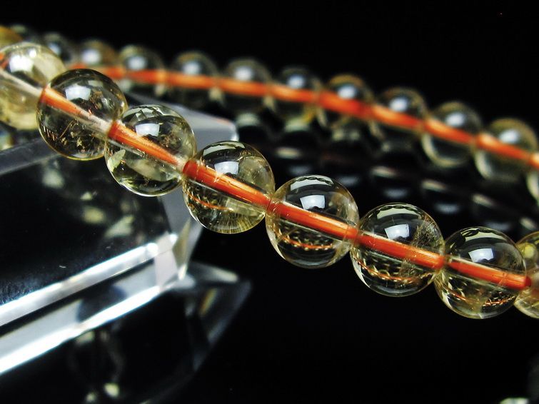 シトリンクォーツ ブレスレット 虹入り 7mm メール便可 一点物 111-56857