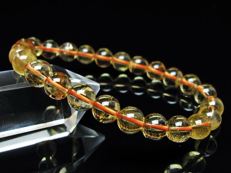 シトリンクォーツ ブレスレット 虹入り 7mm メール便可 一点物 111-56859