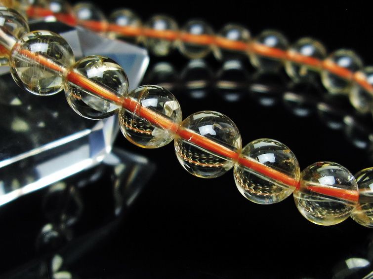 シトリンクォーツ ブレスレット 虹入り 7mm メール便可 一点物 111-56866