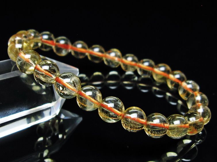 シトリンクォーツ ブレスレット 虹入り 7mm メール便可 一点物 111-56869