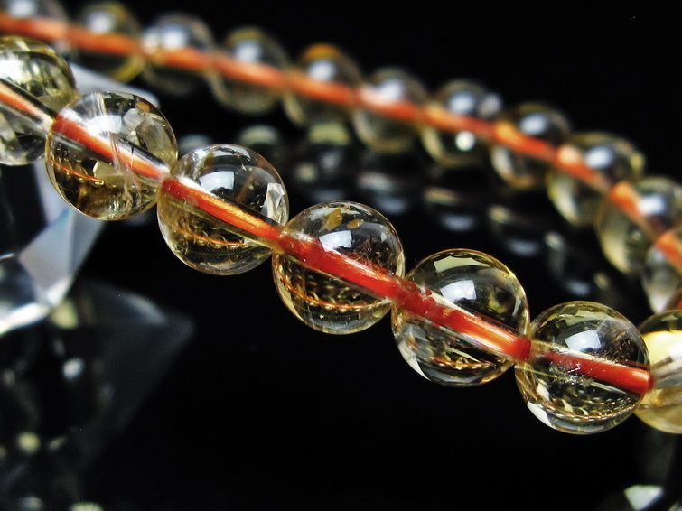シトリンクォーツ ブレスレット 虹入り 7mm メール便可 一点物 111-56871