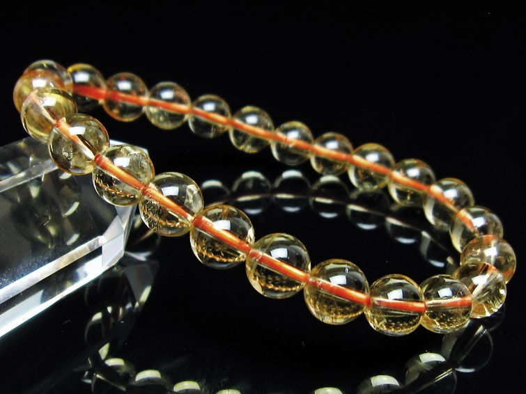 シトリンクォーツ ブレスレット 虹入り 8mm メール便可 一点物 111-56879