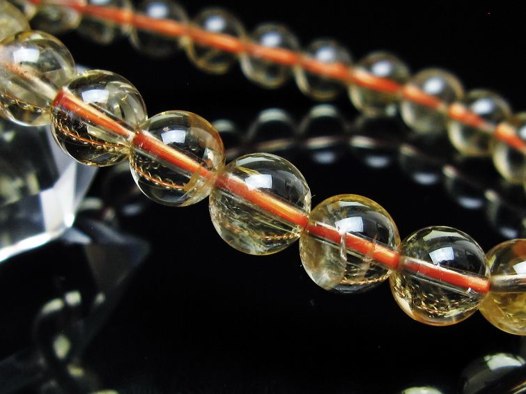 シトリンクォーツ ブレスレット 虹入り 8mm メール便可 一点物 111-56880