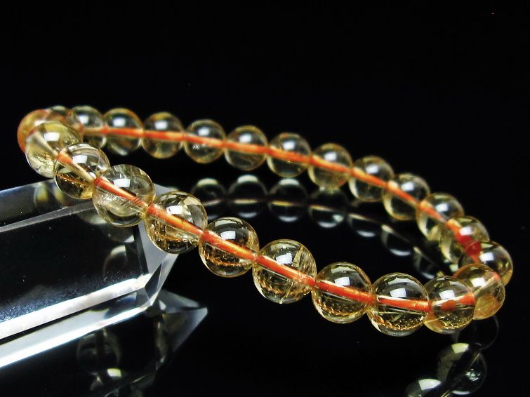 シトリンクォーツ ブレスレット 虹入り 8mm メール便可 一点物 111-56881
