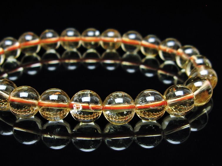シトリンクォーツ ブレスレット 虹入り 8mm メール便可 一点物 111-56881