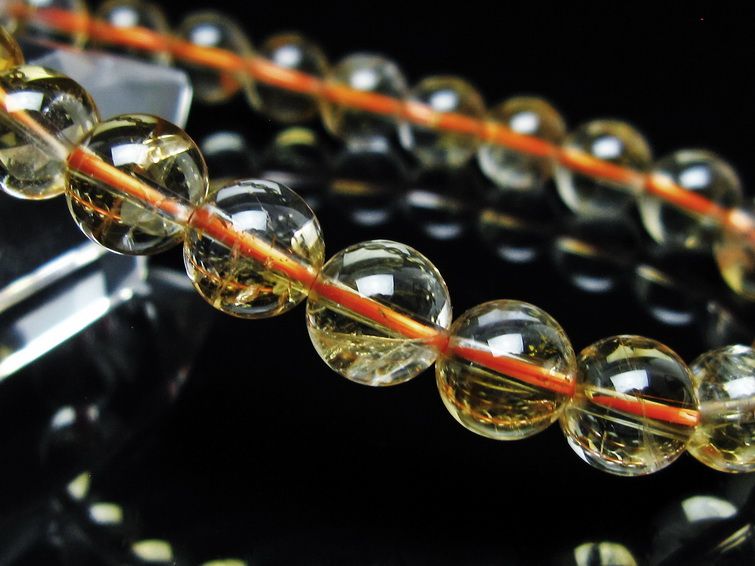 シトリンクォーツ ブレスレット 虹入り 8mm メール便可 一点物 111-56882