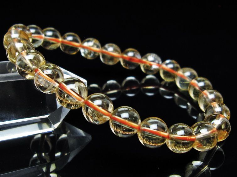 シトリンクォーツ ブレスレット 虹入り 8mm メール便可 一点物 111-56883