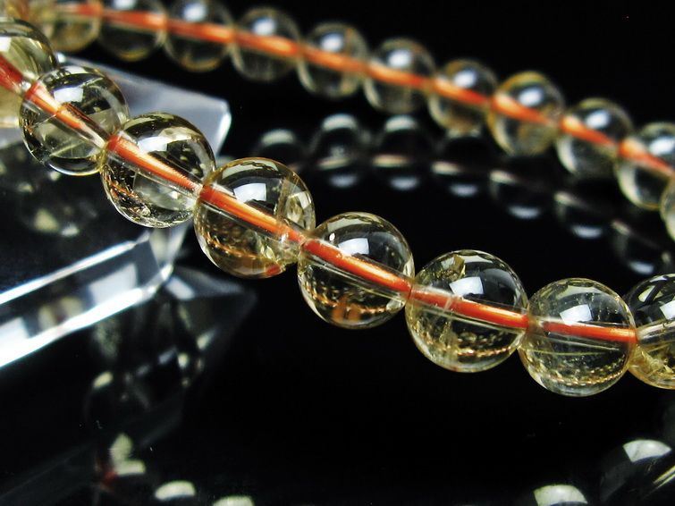 シトリンクォーツ ブレスレット 虹入り 8mm メール便可 一点物 111-56884