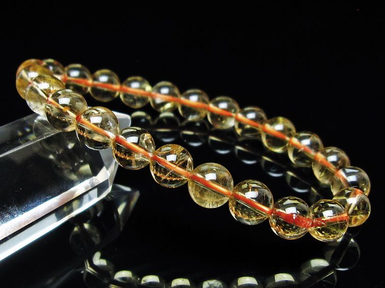 シトリンクォーツ ブレスレット 虹入り 8mm メール便可 一点物 111-56888
