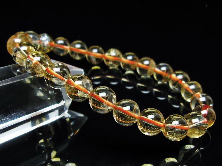 シトリンクォーツ ブレスレット 虹入り 8mm メール便可 一点物 111-56889