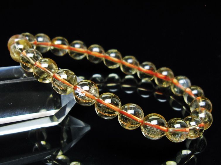 シトリンクォーツ ブレスレット 虹入り 8mm メール便可 一点物 111-56890