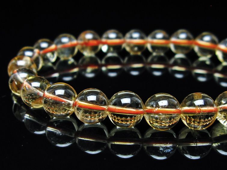 シトリンクォーツ ブレスレット 虹入り 8mm メール便可 一点物 111-56890