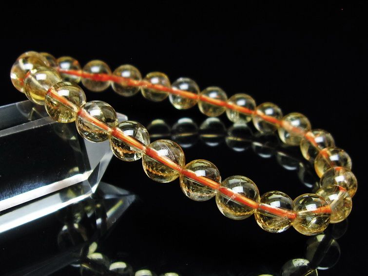 シトリンクォーツ ブレスレット 虹入り 7mm メール便可 一点物 111-56892