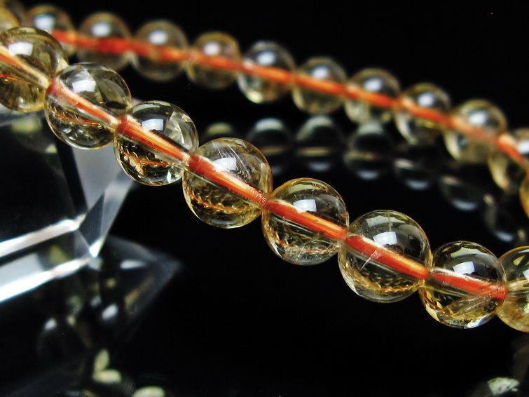 シトリンクォーツ ブレスレット 虹入り 7mm メール便可 一点物 111-56892