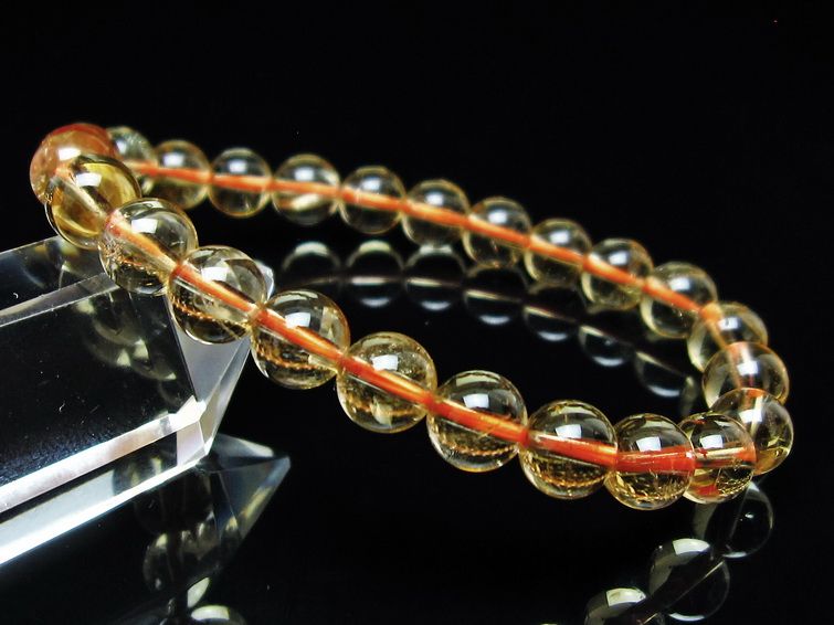シトリンクォーツ ブレスレット 虹入り 7mm メール便可 一点物 111-56897