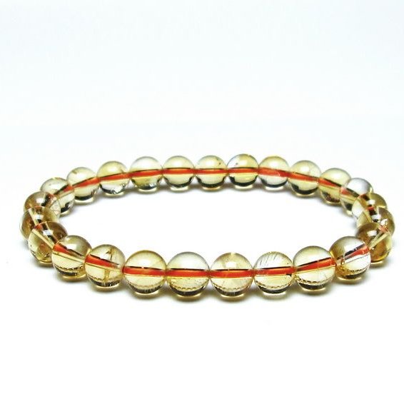 シトリンクォーツ ブレスレット 虹入り 7mm メール便可 一点物 111-56900