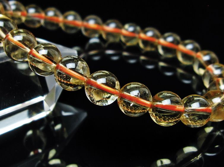 シトリンクォーツ ブレスレット 虹入り 7mm メール便可 一点物 111-56900