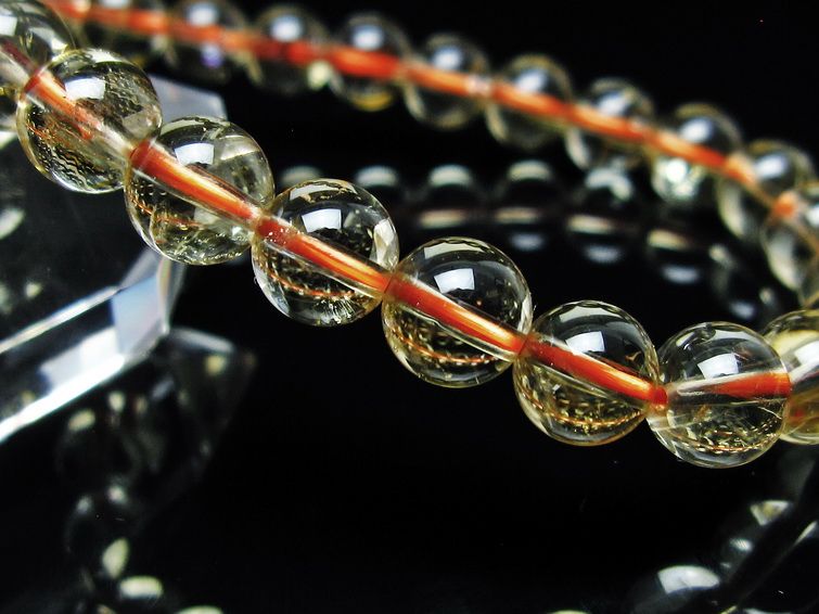 シトリンクォーツ ブレスレット 虹入り 7mm メール便可 一点物 111-56902