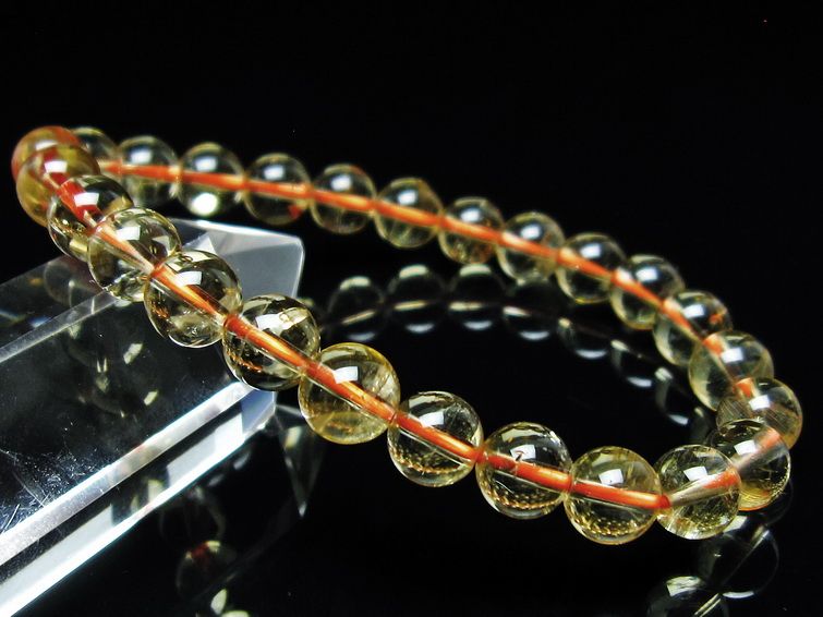 シトリンクォーツ ブレスレット 虹入り 7mm メール便可 一点物 111-56903