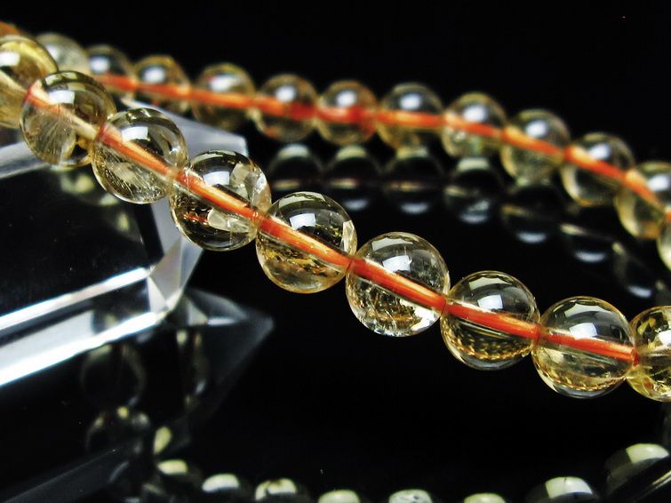 シトリンクォーツ ブレスレット 虹入り 7mm メール便可 一点物 111-56904