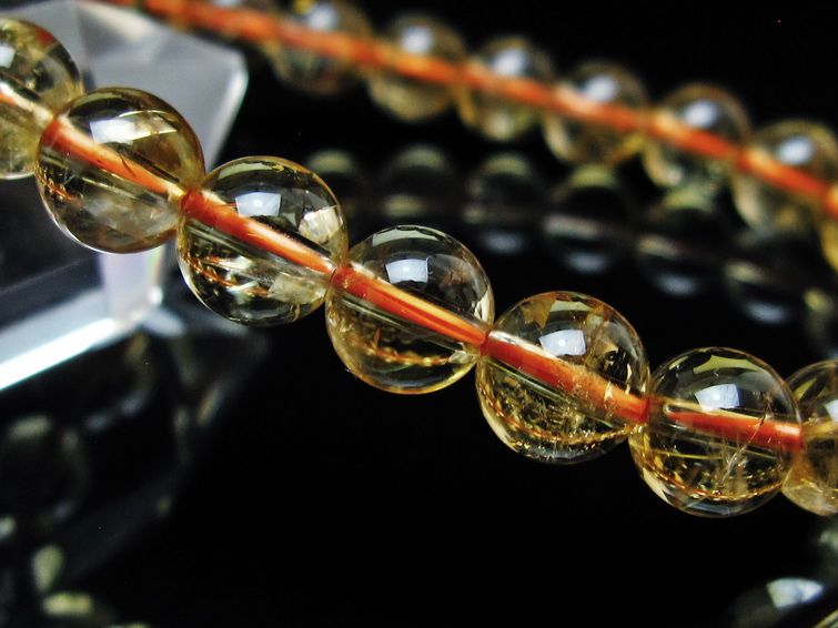 シトリンクォーツ ブレスレット 虹入り 7mm メール便可 一点物 111-56908
