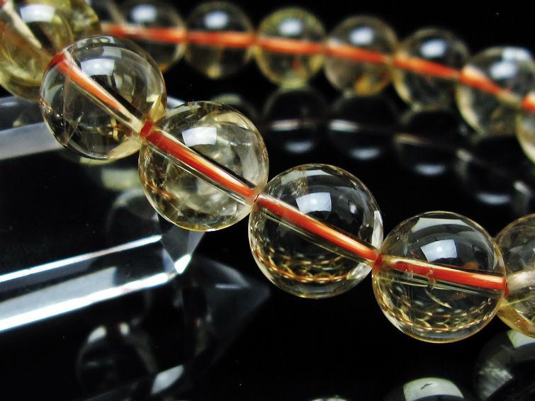 シトリンクォーツ ブレスレット 虹入り 11mm メール便可 一点物 111-56926