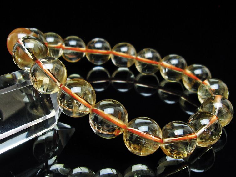 シトリンクォーツ ブレスレット 虹入り 11mm メール便可 一点物 111-56927