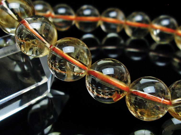 シトリンクォーツ ブレスレット 虹入り 11mm メール便可 一点物 111-56927