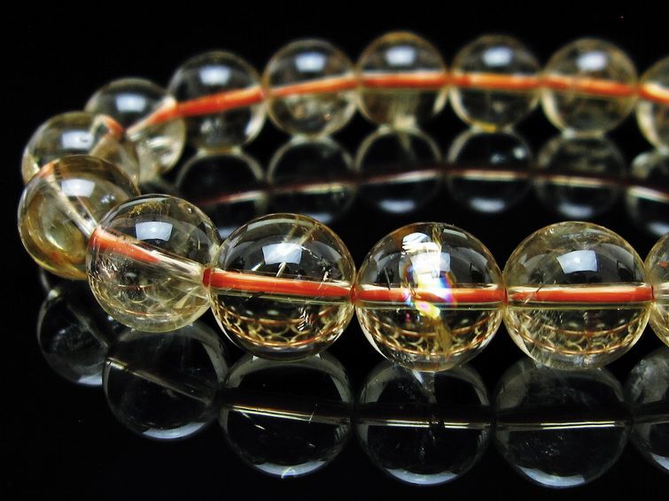 シトリンクォーツ ブレスレット 虹入り 11mm メール便可 一点物 111-56931