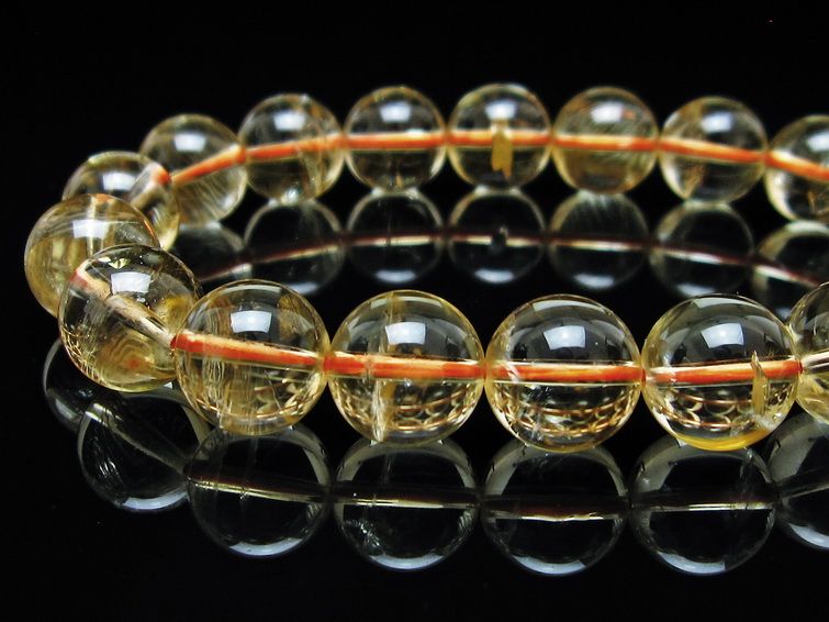 シトリンクォーツ ブレスレット 虹入り 12mm メール便可 一点物 111-56936