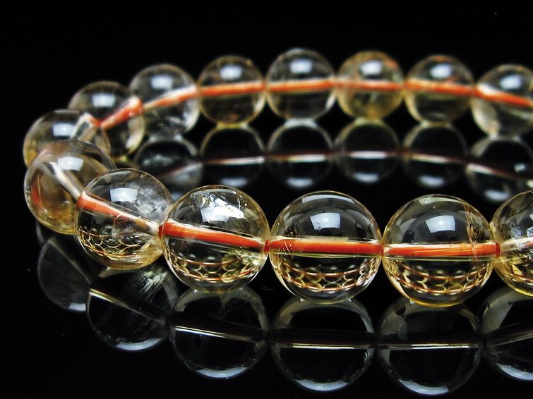シトリンクォーツ ブレスレット 虹入り 12mm メール便可 一点物 111-56938