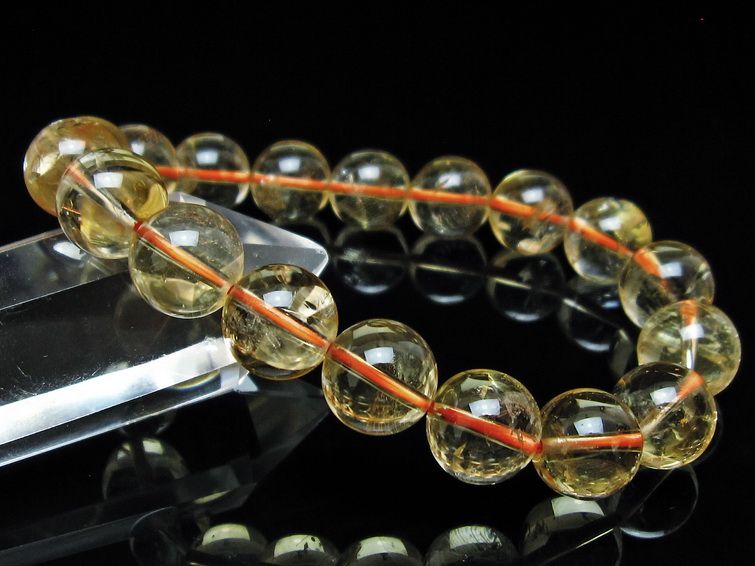 シトリンクォーツ ブレスレット 虹入り 12mm メール便可 一点物 111-56939
