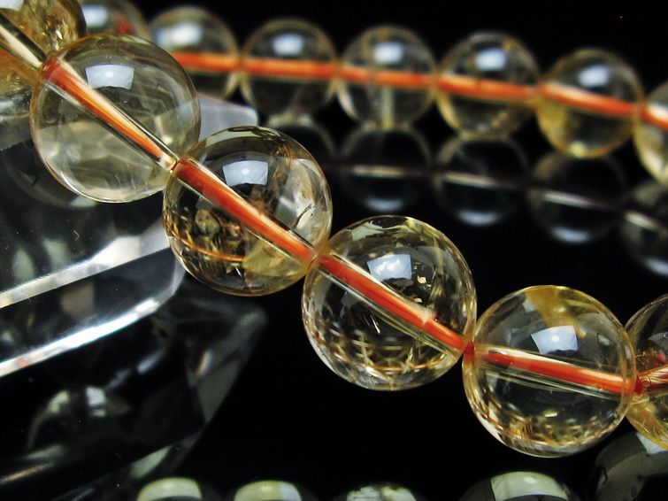 シトリンクォーツ ブレスレット 虹入り 12mm メール便可 一点物 111-56944