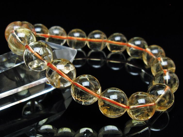 シトリンクォーツ ブレスレット 虹入り 12mm メール便可 一点物 111-56947