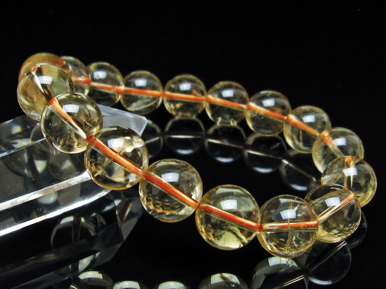 シトリンクォーツ ブレスレット 虹入り 12mm メール便可 一点物 111-56949