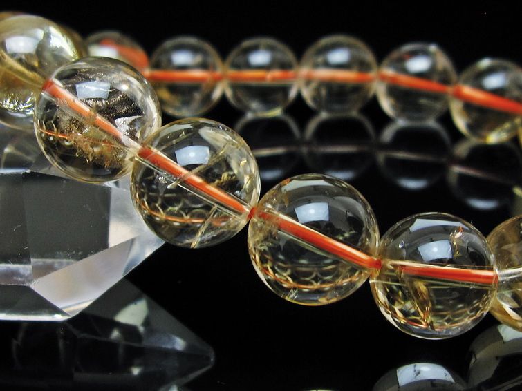 シトリンクォーツ ブレスレット 虹入り 13mm メール便可 一点物 111-56959