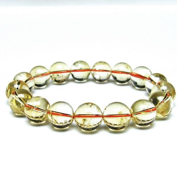シトリンクォーツ ブレスレット 虹入り 13mm メール便可 一点物 111-56960