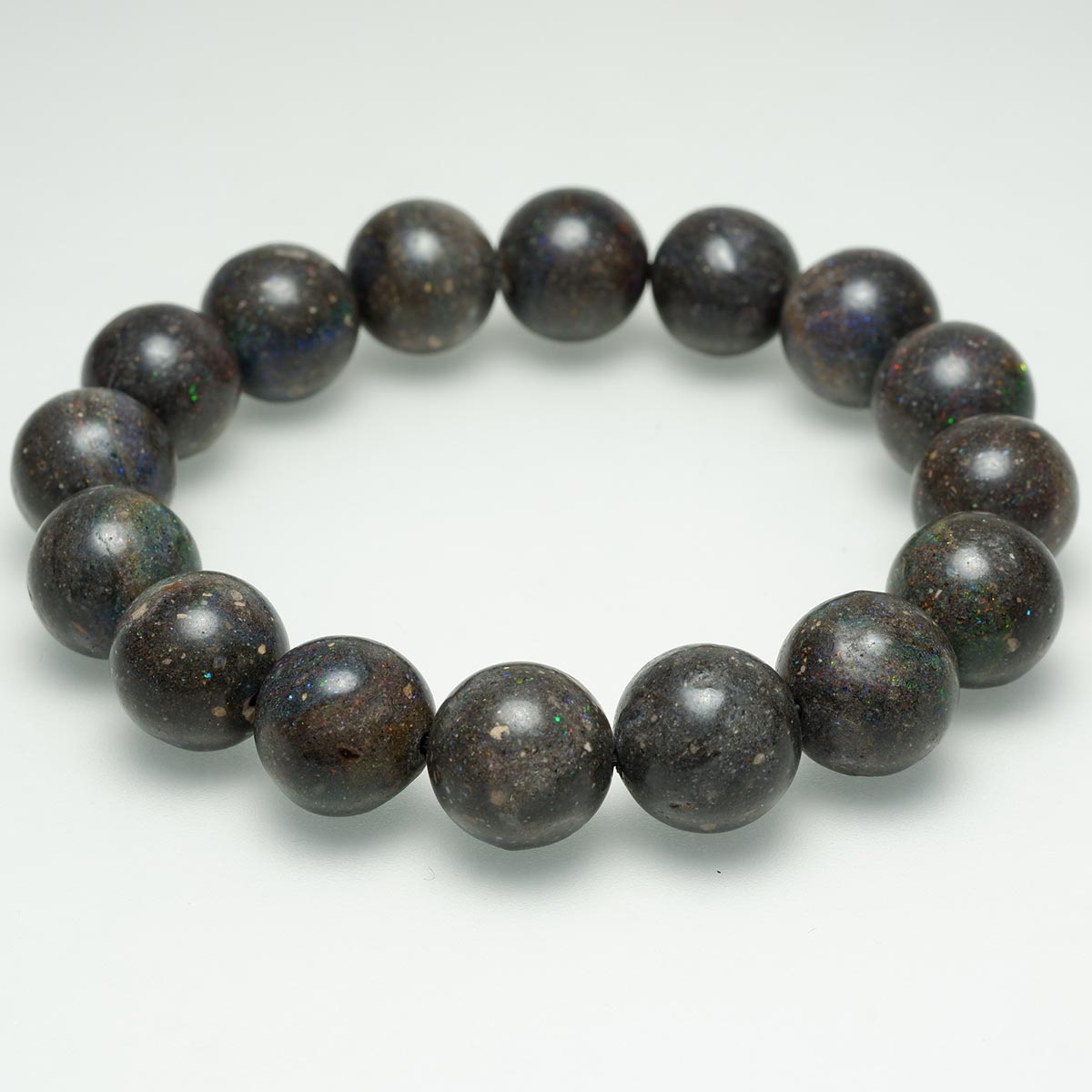 ブラックオパール ブラックマトリックスオパール  ブレスレット 13mm 111-9854