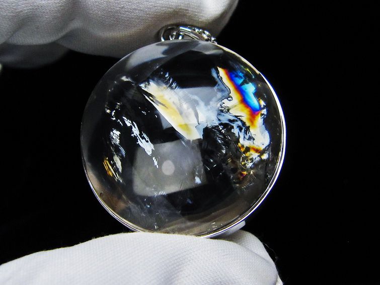 アイリスクォーツ 水晶 ペンダント 虹入り 一点物 112-12410